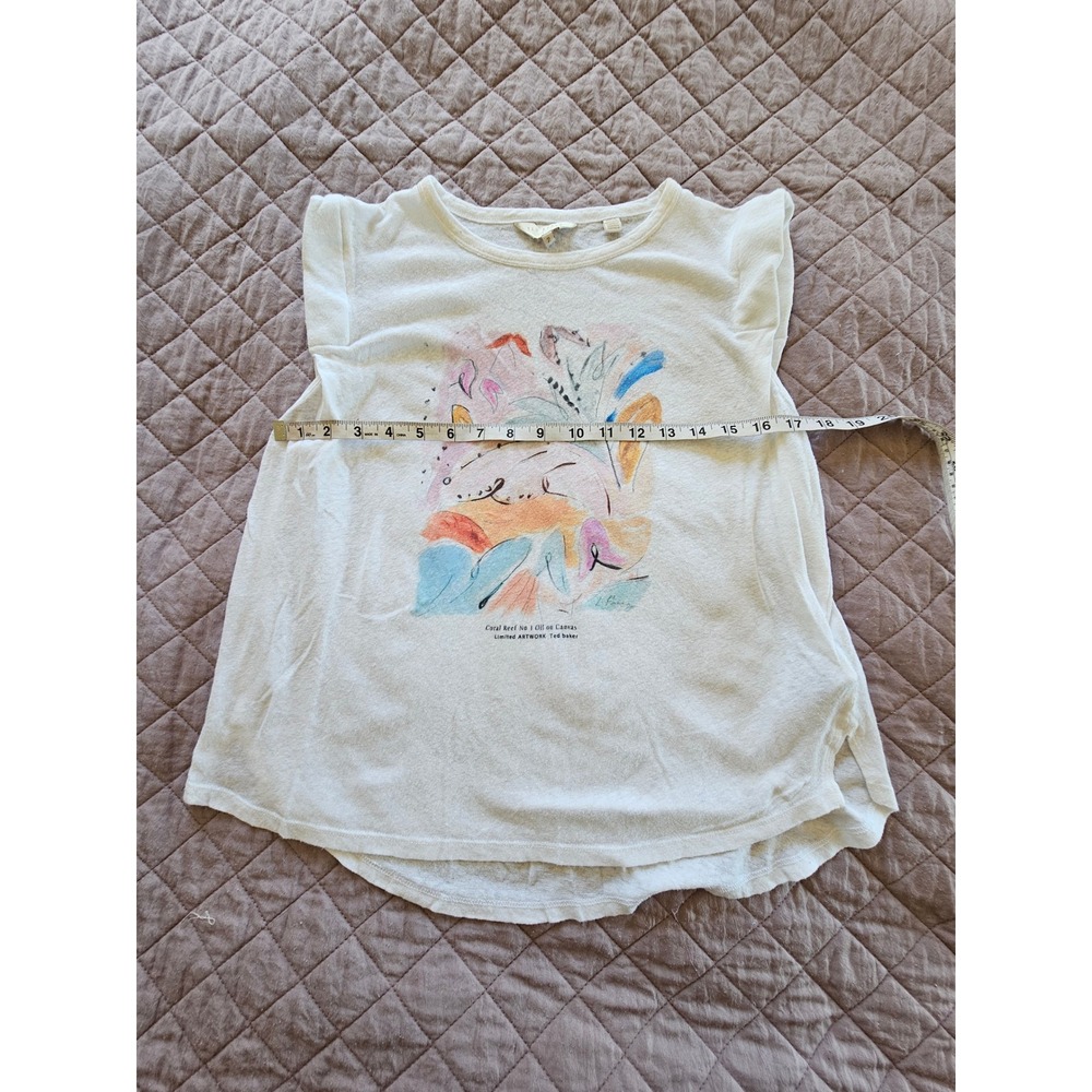 Ted Baker Coral Reef Art Work Linen Cotton Maximalist Boho Cottagecore Top sz 2 - Picture 3 of 7
